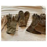 5 PAIR VINTAGE GLOVES INCLUDING LEATHER