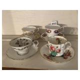 4 BONE CHINA TEACUPS AND SAUCERS
