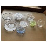 MINI BLUE GLASS BASKET MADE IN ITALY, CANARY