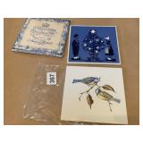 ROYAL DELFT CHRISTMAS TILE 1968 AND BLUE BIRD