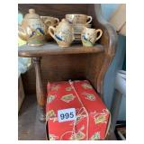 JAPAN TEA SET W/ ORIG. BOX, SUGAR BROKEN HANDLE