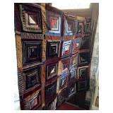 ANTIQUE CRAZY QUILT 62" X 60 GOOD CONDITION