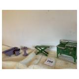MILFORD FOLD UP CAST IRONING BOARD, STOVE,