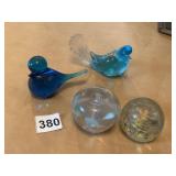 ENERYDA GLASBRUK SWEDEN ART GLASS BLUE BIRD, ART