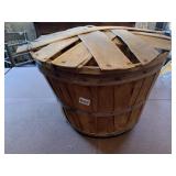 ANTIQUE CHIP BASKET WITH LID