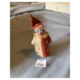 6" H WALKING CLOWN W/ HAT CLOTH HAT AND WOOD BODY