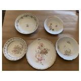 PLATE AND 4 BOWLS