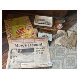BANK BOOKS, PINS, NOTE PADS, NEWS PAPER ARTICLES