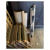 COLLAPSIBLE FIELD TABLE WITH 2 BROWN KHAKI SEATS,