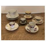 TEACUPS AND SAUCERS INCLUDING TEXTURED DRAGON