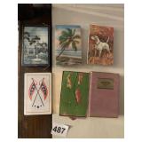 4 DECKS OF SEALED PLAYING CARDS AND ONE OPEN IN