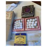VINTAGE SHELL DECORATED BOX, SNOWBALLS, CRAY RITE