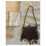 MESH PURSE W/ TASSELS LEATHER INTERIOR GER SILVER