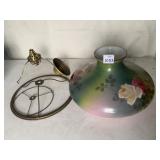 PAINTED CASED GLASS SHADE, TOP OPENING 4.25,