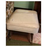 FLEUR DE LIS NAUGAHYDE FOOT STOOL