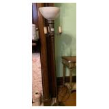 FLOOR LAMP, CENTRAL LAMP, 3 SIDE LAMPS, BRASS