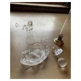 CRYSTAL KNIFE REST, BLOWN GLASS ANGEL MISSING