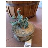 ANTIQUE REVOLVING CHRISTMAS TREE WITH 2 TRUE WAX