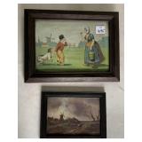 FRAMED COLOR PICTURE OF NAUGHTY BOY AND DOG