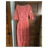 PINK MIDLENGTH DRESS WITH ATTACHED SHEER