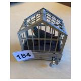 TIN WIND UP BIRDCAGE W/ BELLOWS 3" X 3" - BIRD