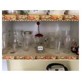 GLASS PITCHER, SPICE JARS, SINGLE SIZE CREAMER,