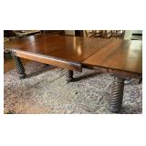 CARVED EDGE, MASSIVE 5 COLUMN LEG BASE, LIFT AND