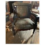 ANTIQUE ARM CHAIR CARVED FRAME