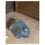 BLUE POT WITH GOLD RIM, GLASS PIECE