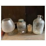 JUG AND JAR 1 WITH MYSTERY LIQUID