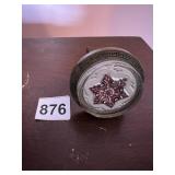 BRASS AND GLASS DOORKNOB WITH FLORAL DESIGN