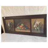 PHEASANT PRINT 37.5" X 16" - 3 SECTION FRAME