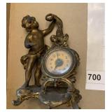 ART NOUVEAU 6.5" H WIND UP CLOCK WOUND TIGHT #