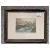 SIGNED WALLACE NUTTING FRAMED AND MATTED PRINT
