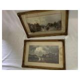 16" X 24" PRINTS IN GOLD FRAMES ONE W/ CRACKED