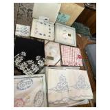 HAND EMBROIDERED HANKIES, APRONS, NEW IN PACKAGE