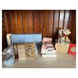 MONEY BAG BANK, PLAYING CARDS, SOAPS, PERFUMES