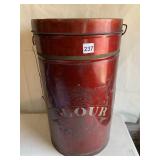 STENCILED FLOUR TIN - 21" H - FEW DENTS