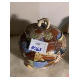 8" GINGER JAR, CHINESE ENAMEL