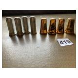 4 SETS OF SALT AND PEPPER SHAKERS, 4 ALUMINUM AND