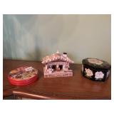 WOOD SNOWMAN HOUSE MADE IN GERMANY, TINS