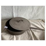 ANTIQUE CAST IRON PAN W/ LID