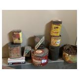 TOBACCO TINS & OTHER TINS WITH NUTS BOLTS SCREWS