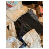 MISC. BOLTS OF FABRIC INCLUDING WOOL RIBBON FORK