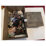 BOX OF BUTTONS, STICK PINS, HOOK/EYES, ETC.