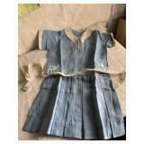 BLUE DRESS LINEN W/ BELT & GREEN DRESS