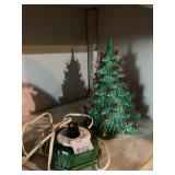 CERAMIC CHRISTMAS TREE 11" H PLUS BASE