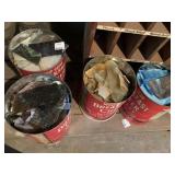 4 COFFEE CANS FULL OF STAIN GLASS PIECES