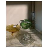 GREEN DEPRESSION CHROME HANDLE, JUICER, CANDY