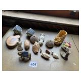 SHELLS, MINI VASE OCCUPIED JAPAN, MINI PORCELAIN